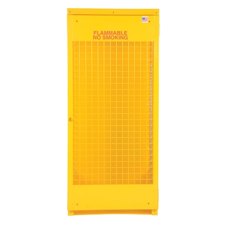 Vestil Vertical Cylinder Storage Cabinet 5-10 Cylinder Capacity Yellow CYL-V-510-KD